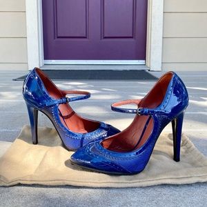 Bottega Veneta Blue Patent Mary Jane Pump